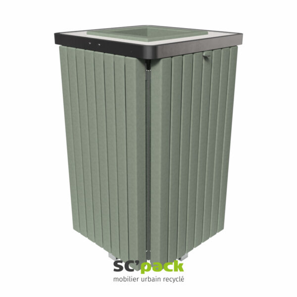 Corbeille carrée 70 litres avec bac