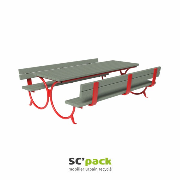 table de pique-nique banc avec arceaux