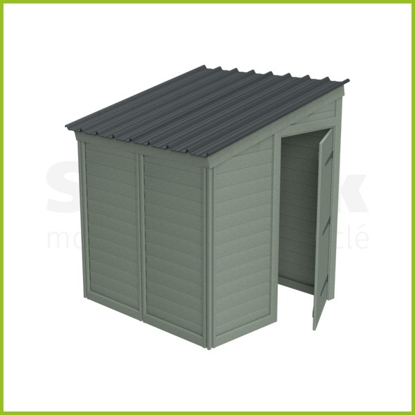 Abri de jardin 2000x2000mm toit mono-pente avec 1 porte