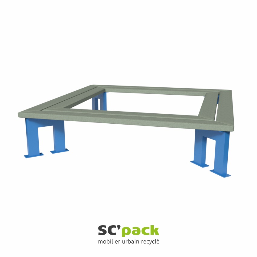 Banquette circulaire pieds aluminium