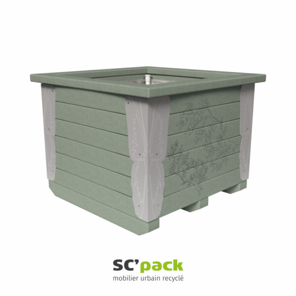 Jardinière carrée parement d'angle