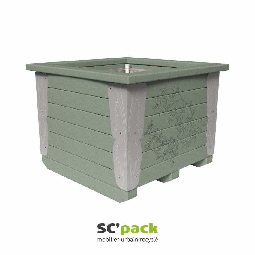 Jardinière carrée parement d'angle