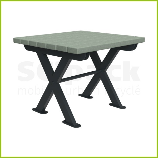 Table de jardin avec pieds aluminium laqués