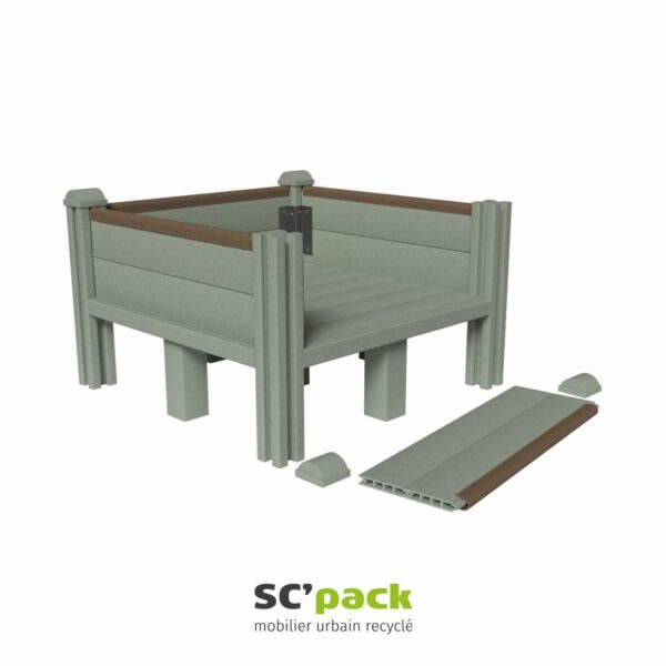 Jardinière pédagogique hauteur 630 mm avec face amovible